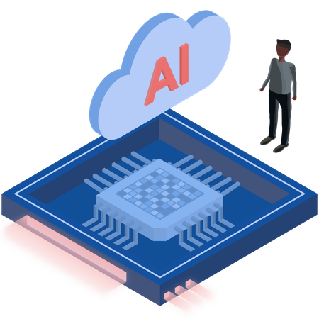 Ai Cloud Chip  Illustration