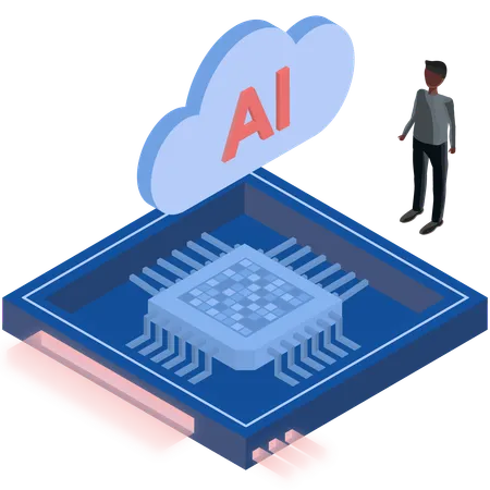 Ai Cloud Chip  Illustration