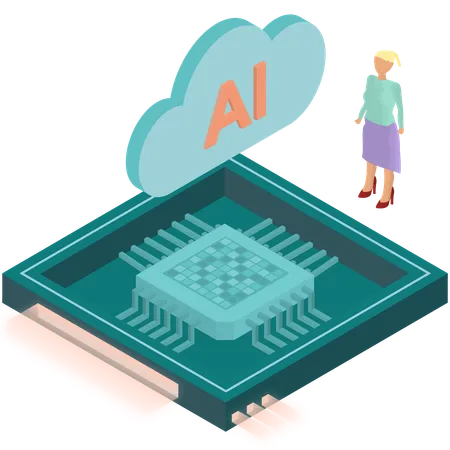 Ai Cloud Chip  Illustration