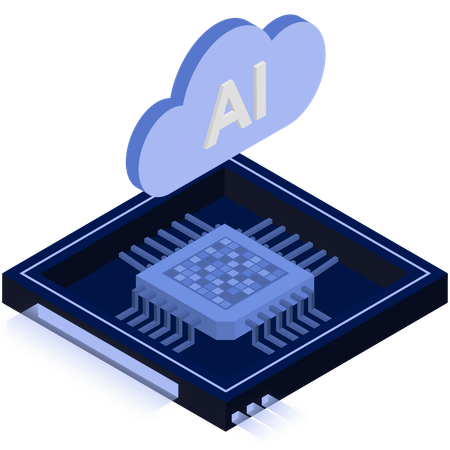 Ai Cloud Chip  Illustration