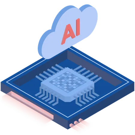 Ai Cloud Chip  Illustration