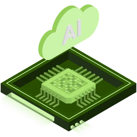 Ai Cloud Chip  Illustration