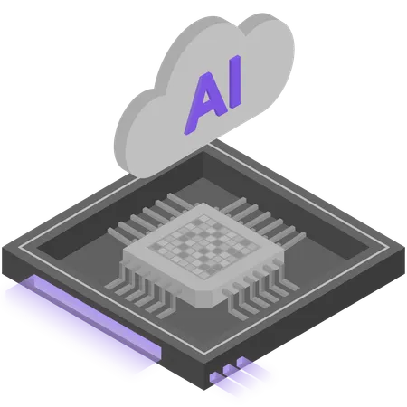 Ai Cloud Chip  Illustration