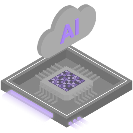 Ai Cloud Chip  Illustration