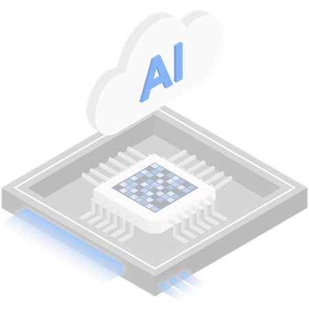 Ai Cloud Chip  Illustration