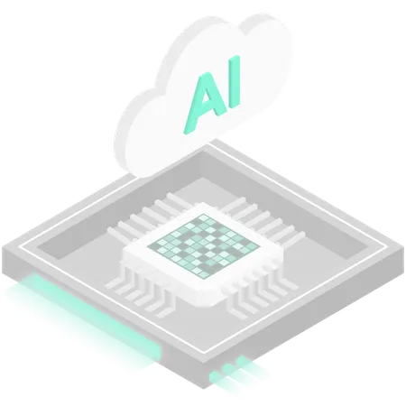 Ai Cloud Chip  Illustration