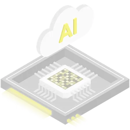 Ai Cloud Chip  Illustration