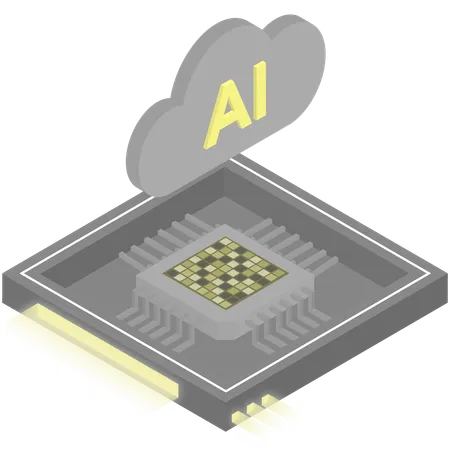 Ai Cloud Chip  Illustration