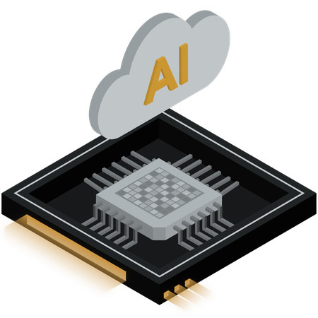 Ai Cloud Chip  Illustration