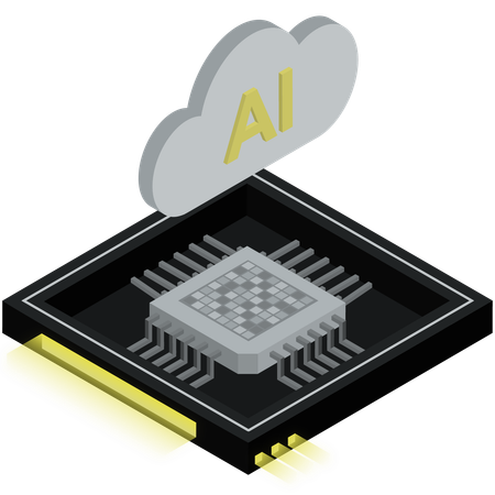 Ai Cloud Chip  Illustration