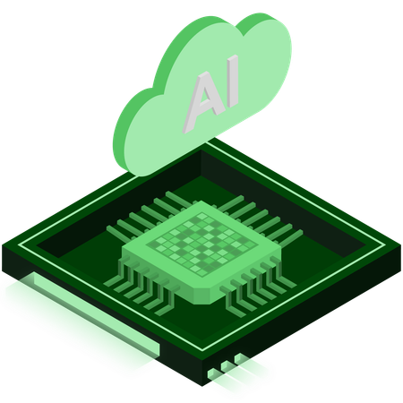 Ai Cloud Chip  Illustration