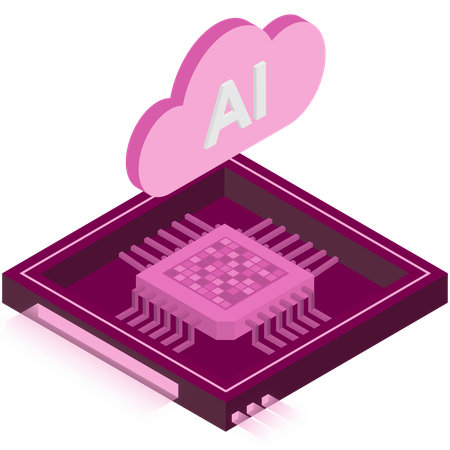Ai Cloud Chip  Illustration