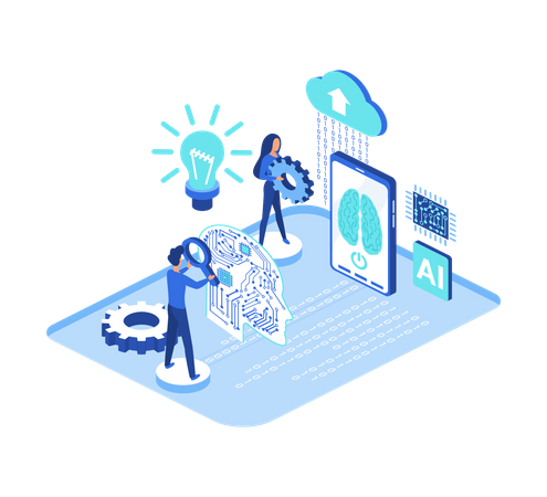 Ai Cloud computing  Illustration