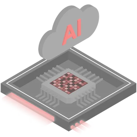 Ai Cloud Processor Chip  Illustration
