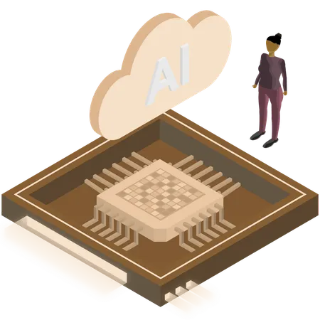 Ai Cloud Processor Chip  Illustration