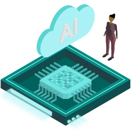 Ai Cloud Processor Chip  Illustration