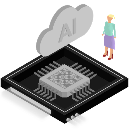 Ai Cloud Processor Chip  Illustration