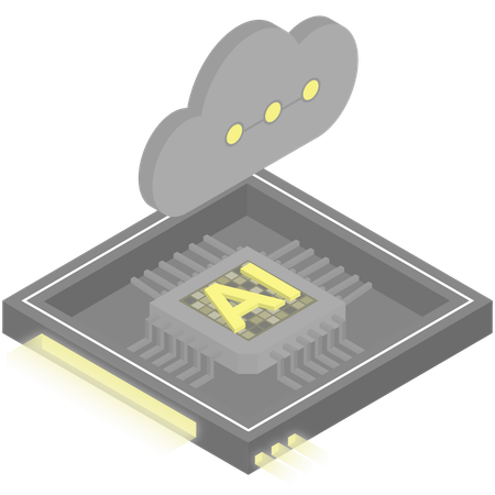 Ai Cloud Processor Chip  Illustration