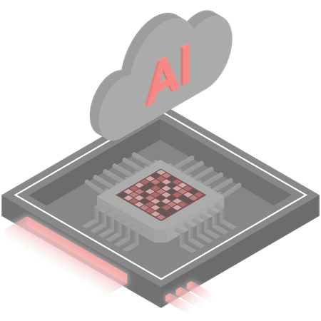 Ai Cloud Processor Chip  Illustration