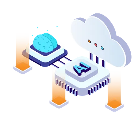 AI Cloud tech  Illustration