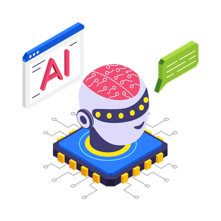 AI Code Chat Terminal  Illustration