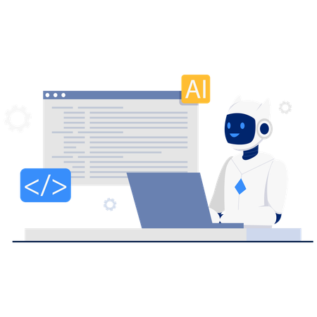 AI Code Writing Assistant  Illustration