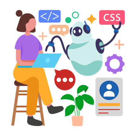 AI Coding Helper  Illustration