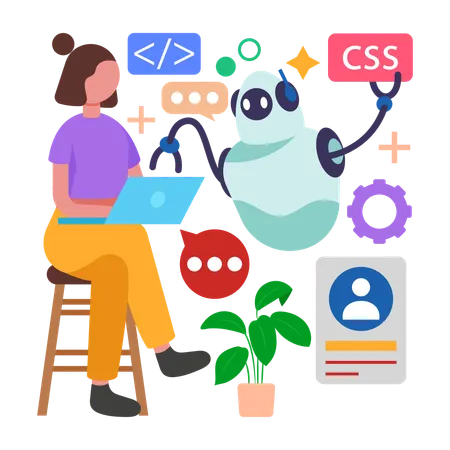 AI Coding Helper  Illustration