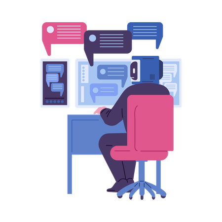AI communication management  Illustration