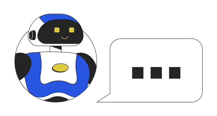 AI companion with chat bubble  Illustration