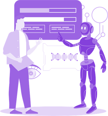 AI Conversation With Machine  Illustration