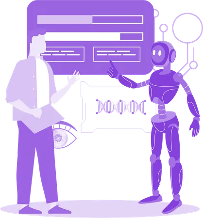 AI Conversation With Machine  Illustration