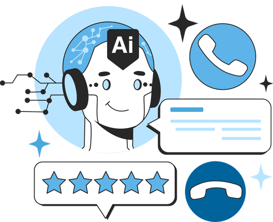 AI customer support bot  Illustration