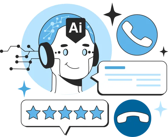 AI customer support bot  Illustration