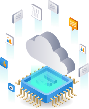 AI data cloud technology  Illustration
