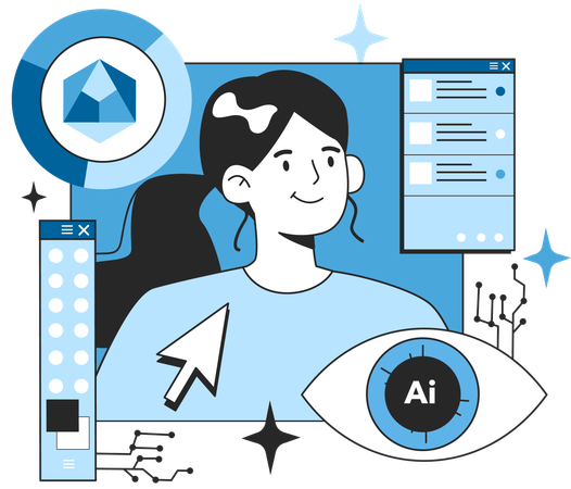 Ai design with ai technology  Illustration