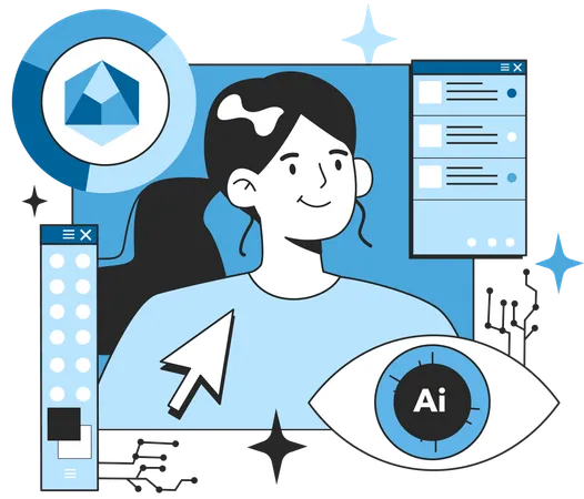 Ai design with ai technology  Illustration