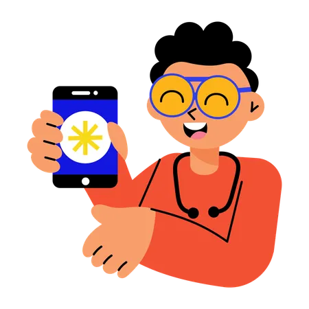 Ai doctor provides help to patients  Illustration