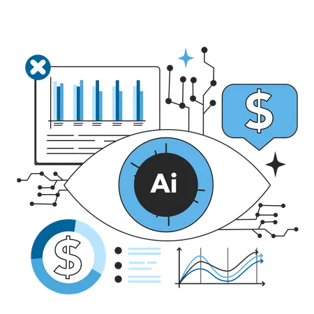 Ai ojo y análisis de ai  Ilustración