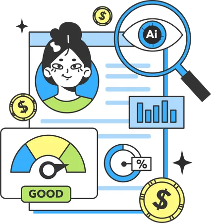 AI financial analysis  Illustration