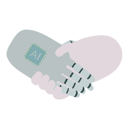 AI Hand Shake with human  일러스트레이션