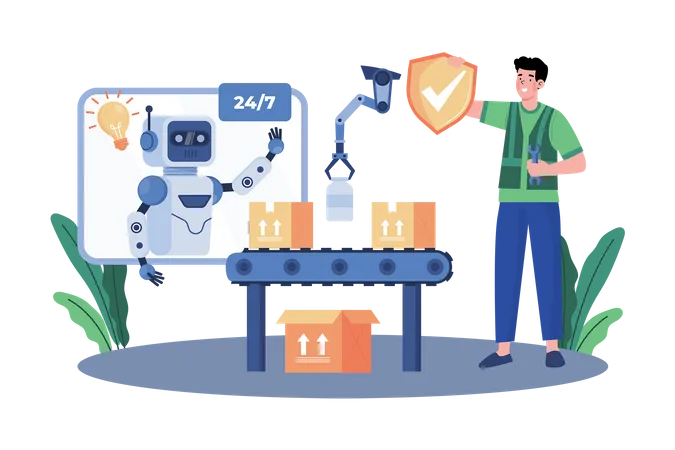 AI improves efficiency in various industries  Illustration