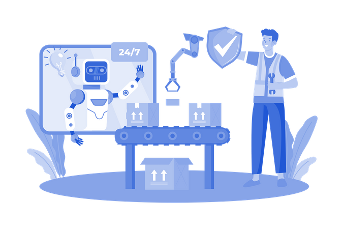 AI improves efficiency in various industries  Illustration