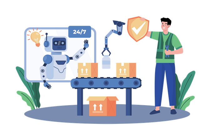 AI improves efficiency in various industries  Illustration
