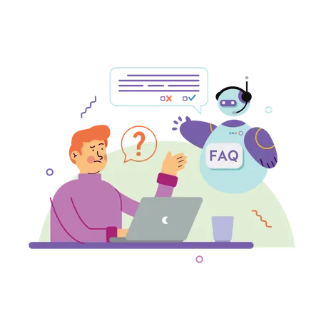 AI in Customer Service  Illustration