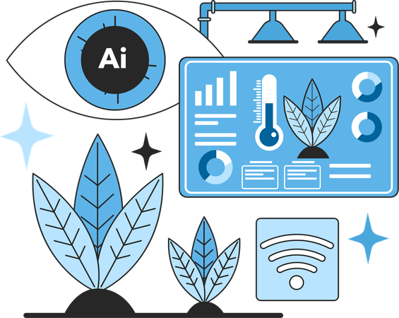 AI in smart farming  Illustration