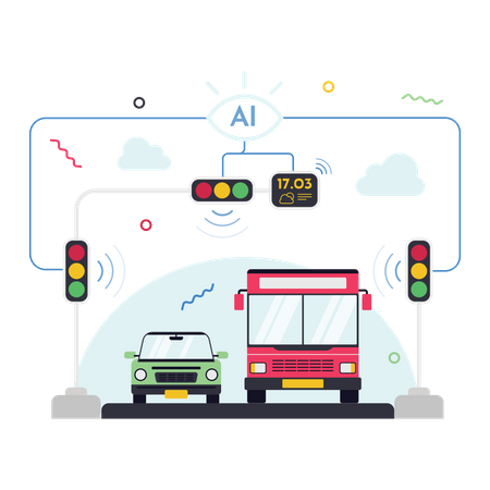 AI in Traffic Management  Illustration