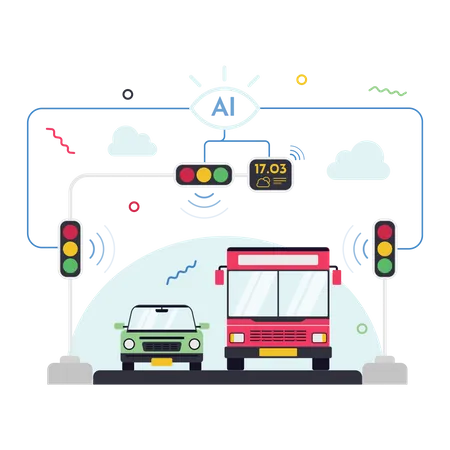 AI in Traffic Management  Illustration