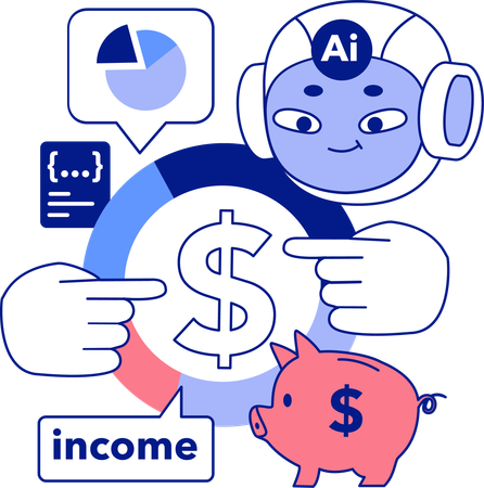 Ai income and savings  Illustration