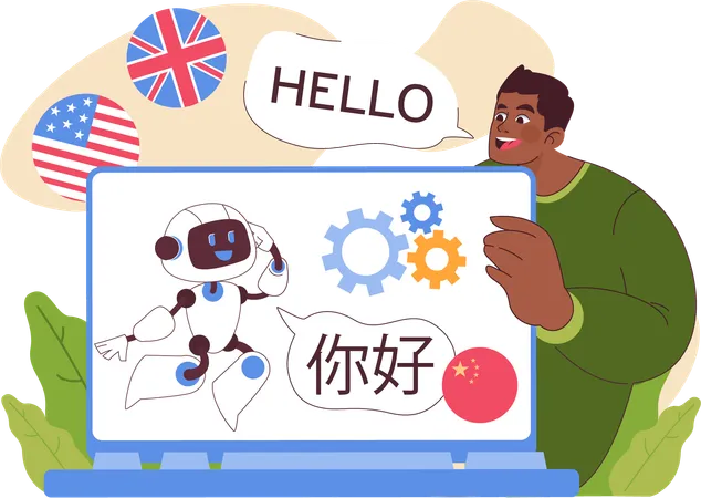AI language translate  Illustration